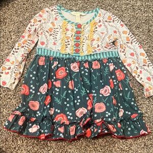 Matilda Jane Floral and Leaf Patterned Kids Dress